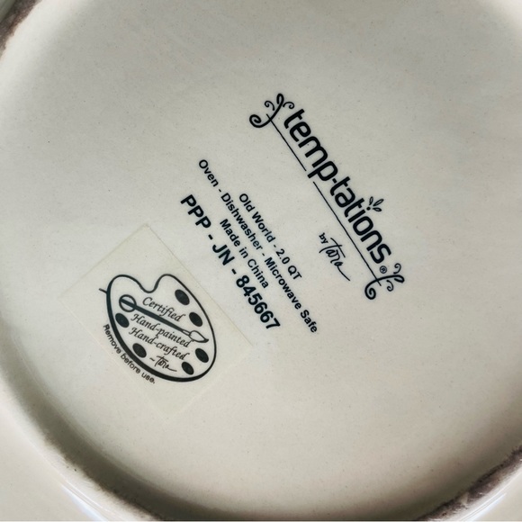 Temp-tations Tara old world floral stacking bowls pans lid 1qt 2qt 3 qt broken - Picture 9 of 9